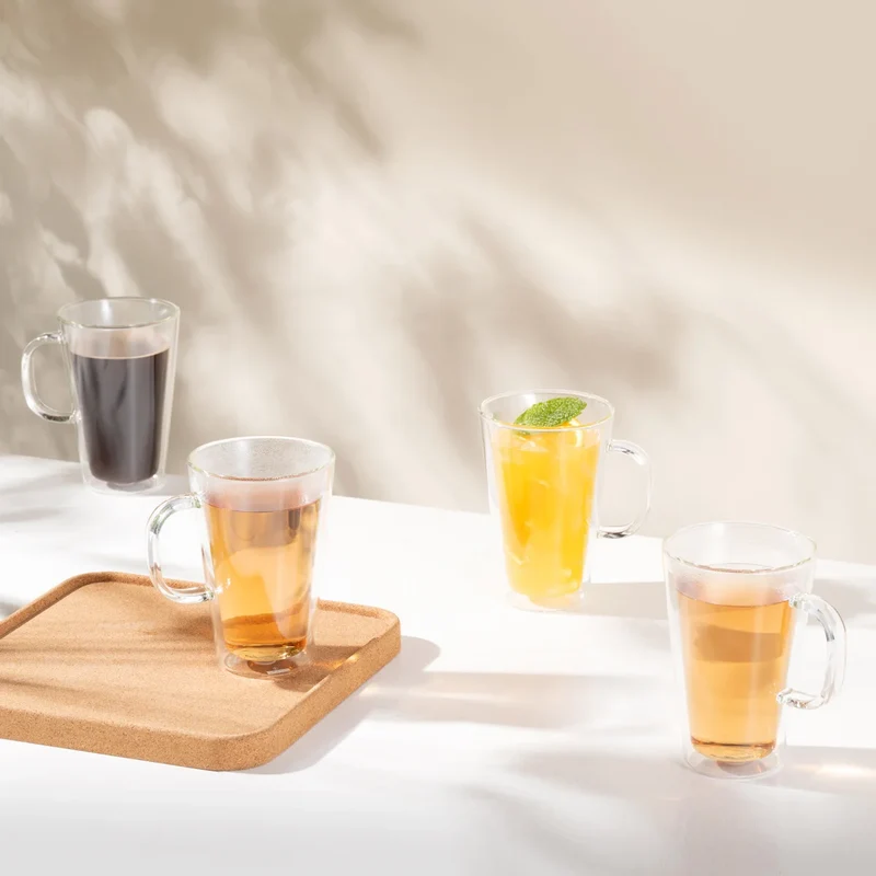 BODUM - Ensemble de 4 Verres à Double Paroi avec Poignée Canteen