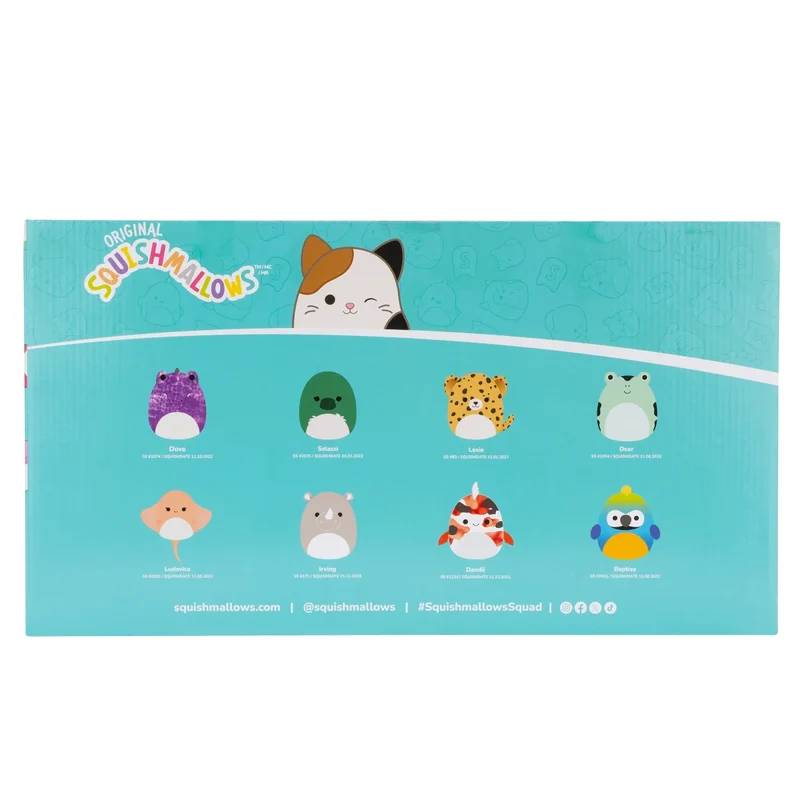 SQUISHMALLOWS - Ensemble de 8 Peluches Thématique Animaux Exotiques