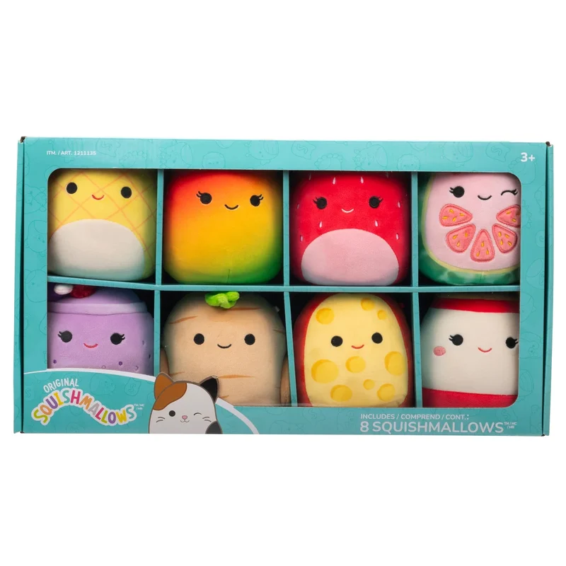 SQUISHMALLOWS - Ensemble de 8 Peluches Thématique Nourriture