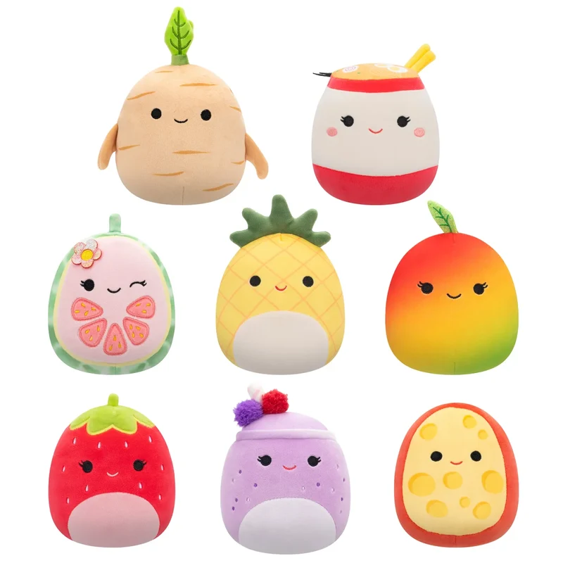 SQUISHMALLOWS - Ensemble de 8 Peluches Thématique Nourriture