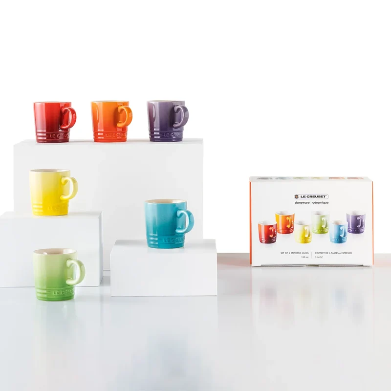 LE CREUSET - Ensemble de 6 Tasses à Espresso en Céramique