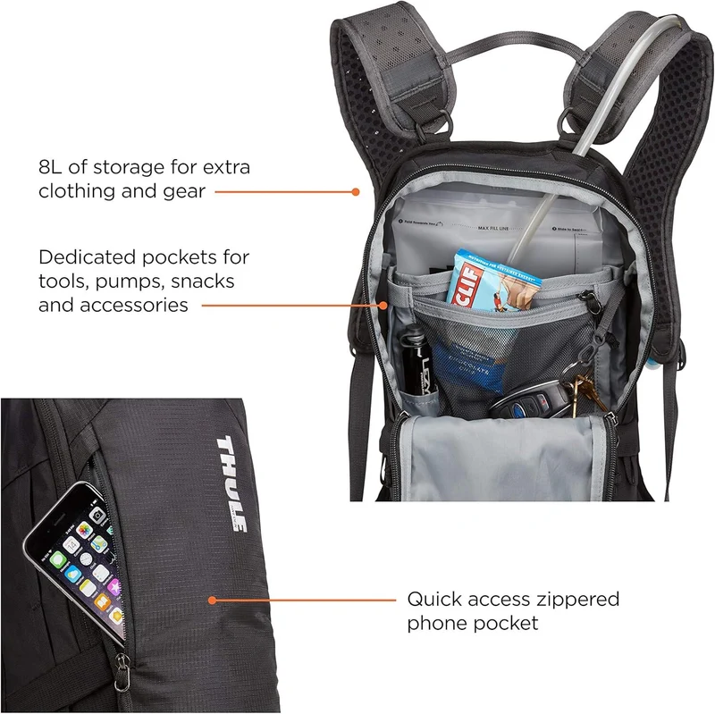 Thule Uptake Hydration Cycling Bike Riding Bag in Black (8L Storage + 2.5L Water Reservoir)