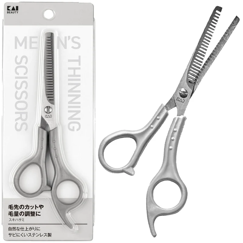 KAI Hair Thinning Scissors Stainless Steel Blade Men's Self Haircut KQ3207