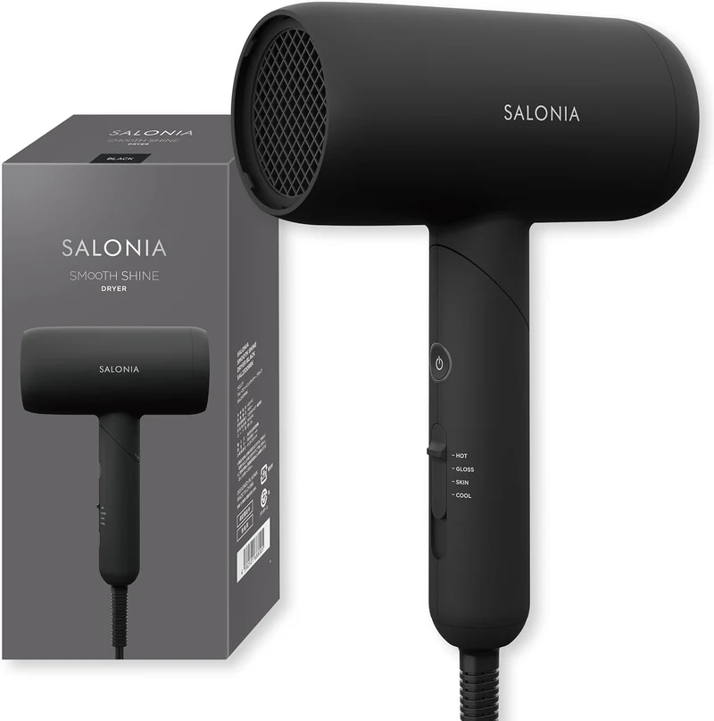 Salonia Smooth Shine Hair Dryer High Airflow Quick Dry Lightweight ※100V