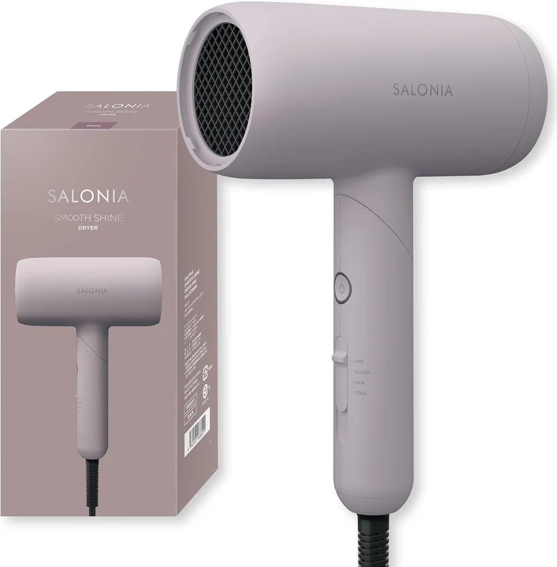Salonia Smooth Shine Hair Dryer High Airflow Quick Dry Lightweight ※100V