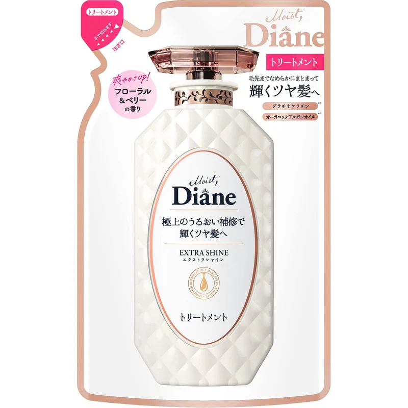Diane Shiny Hair Treatment Floral Berry Scent Extra Shine Refill 330ml