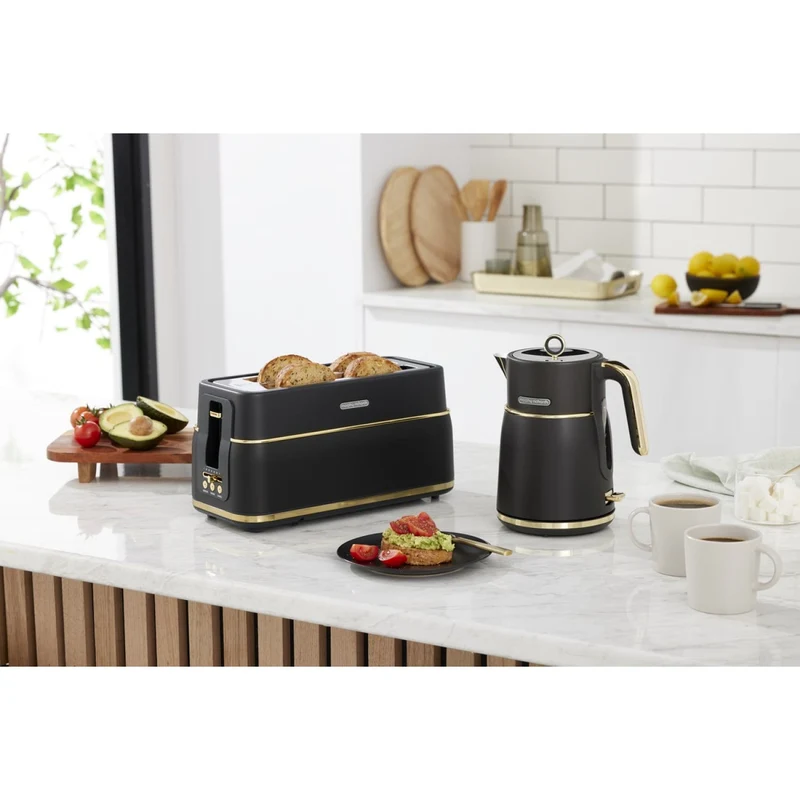 Morphy Richards Signature 4 Slice Toaster with Long Slots Soft Gold Matte Black