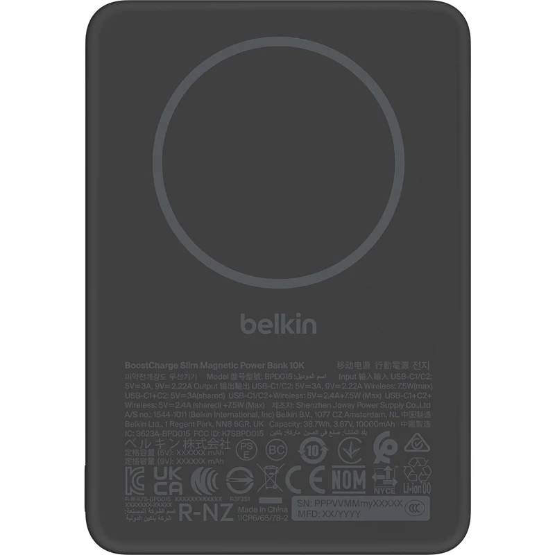 Belkin BoostCharge Slim Magnetic Power Bank 10K (Black)