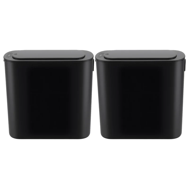 Devanti 11L Motion Sensor Kitchen Bins Slim Touchless Rubbish Can 2-Pieces Black