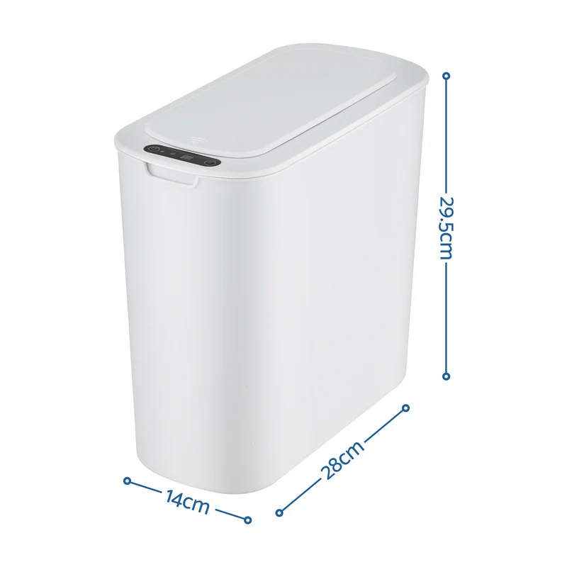 Devanti 11L Motion Sensor Kitchen Bin Slim Touchless Rubbish Can with Lid White