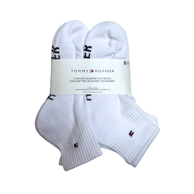 TOMMY HILFIGER - Paquet de 8 Paires de Chaussettes un Quart Coussinées pour Femme