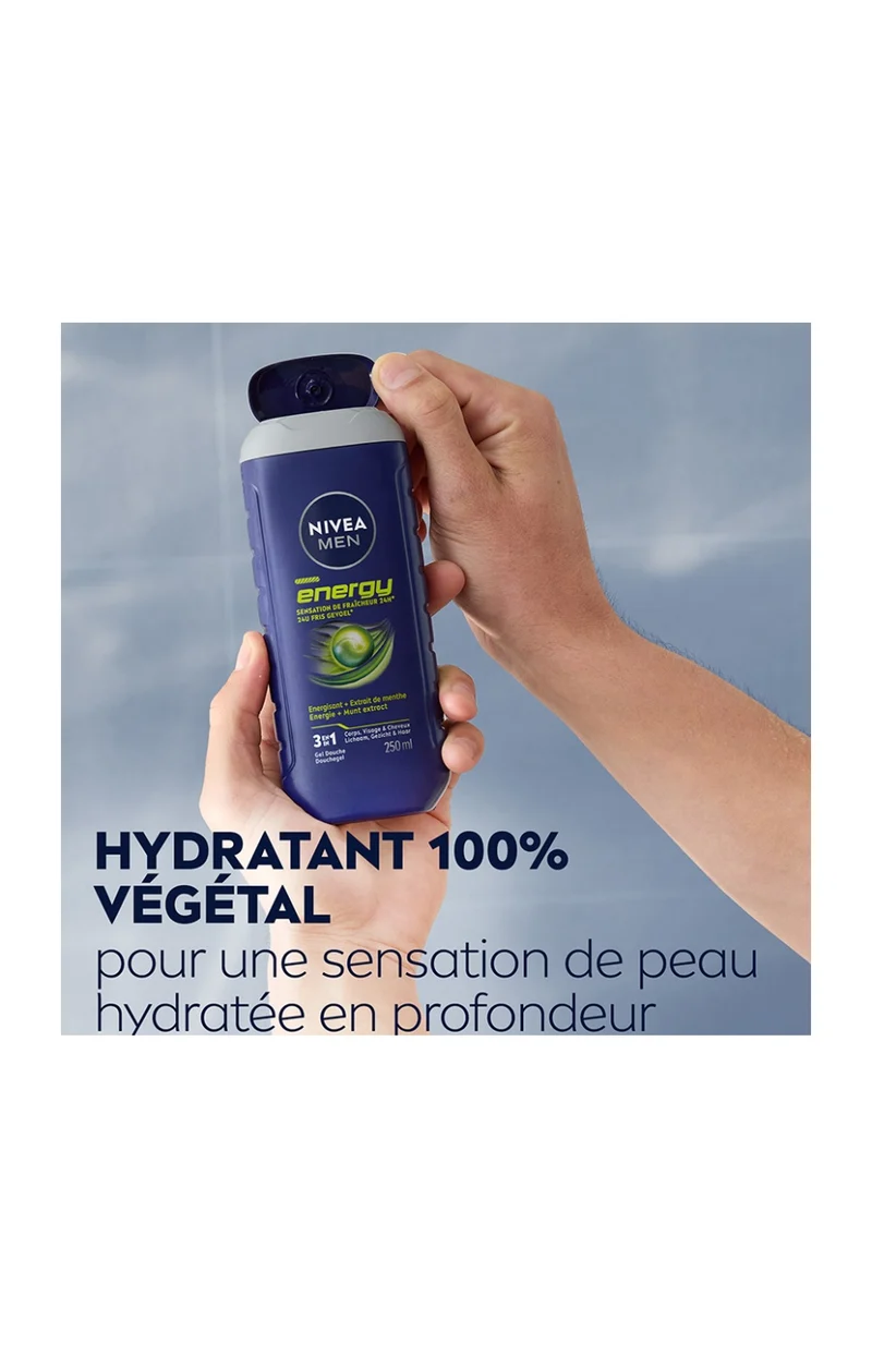 Gel douche 3-en-1 à la menthe - Visage, corps & cheveux - Homme - 500 ml