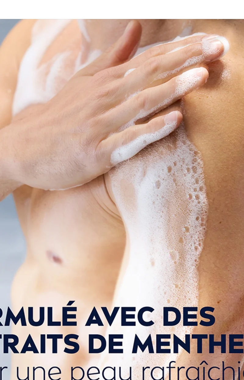 Gel douche 3-en-1 à la menthe - Visage, corps & cheveux - Homme - 500 ml