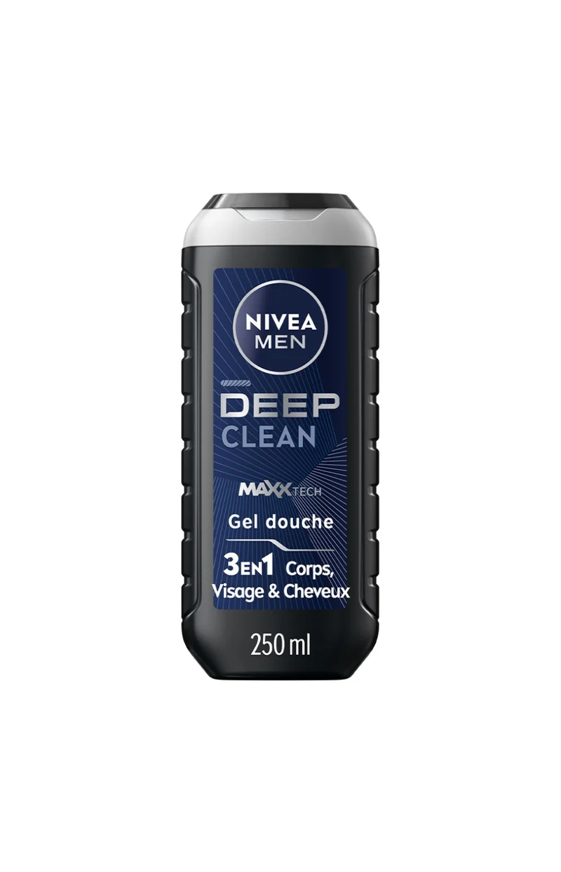 Gels douche 3-en-1 à la poudre d'argile - Visage, corps & cheveux - Homme - 3 x 250 ml