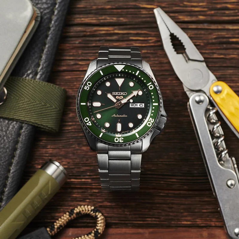Seiko 5 Sports SBSA013 Men's Automatic Watch Green Dial Japan Made