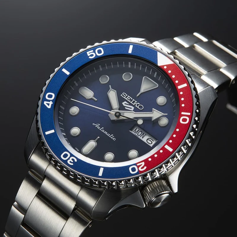Seiko 5 Sports SBSA003 Men's Automatic Watch Blue Dial Blue/Red Bezel
