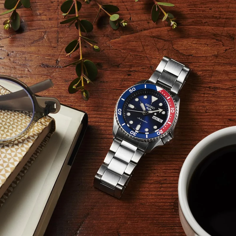 Seiko 5 Sports SBSA003 Men's Automatic Watch Blue Dial Blue/Red Bezel