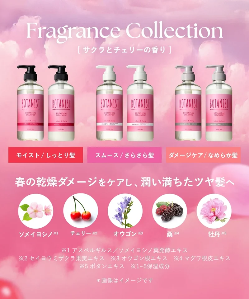 [2025 Spring Limited Edition] BOTANIST Shampoo Treatment Set Smooth Cherry & Cherry Fragrance