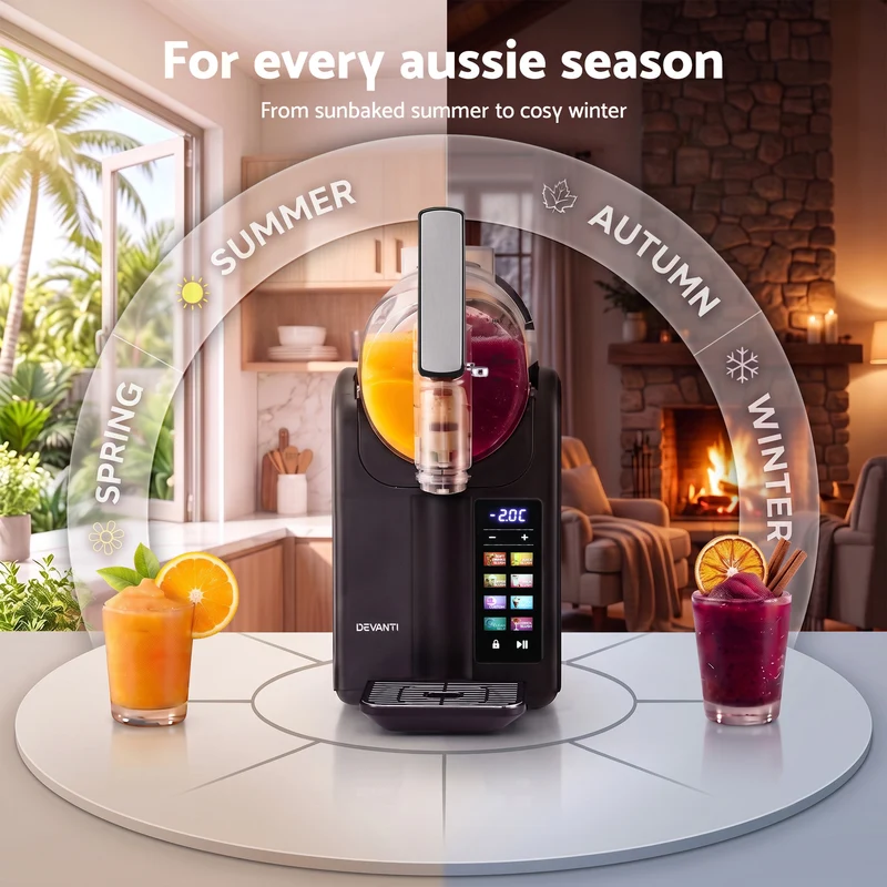 Devanti Slushie Machine 2L Frozen Drink Maker Ice Cream Cocktail Slush Maker (Black)