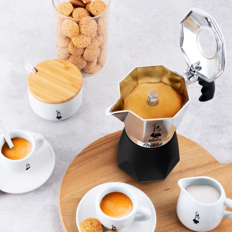 Bialetti Brikka 2 Cup Espresso Maker - Silver and Black