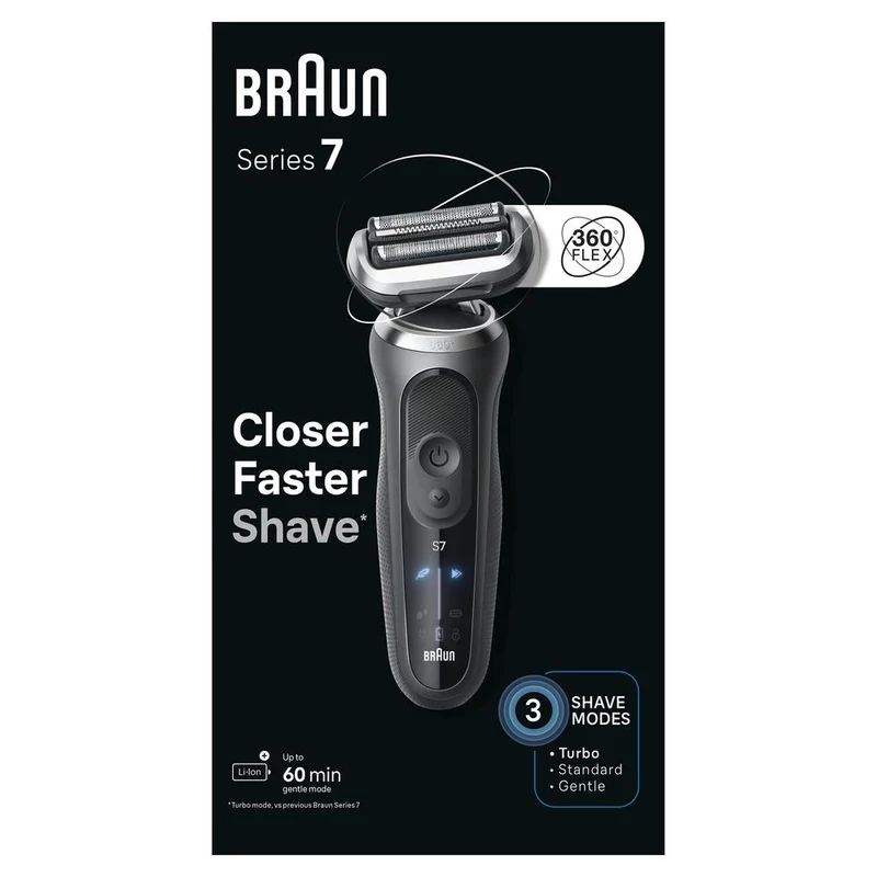 Braun Series 7 Electric Shaver for Men with Travel Case (Grey)