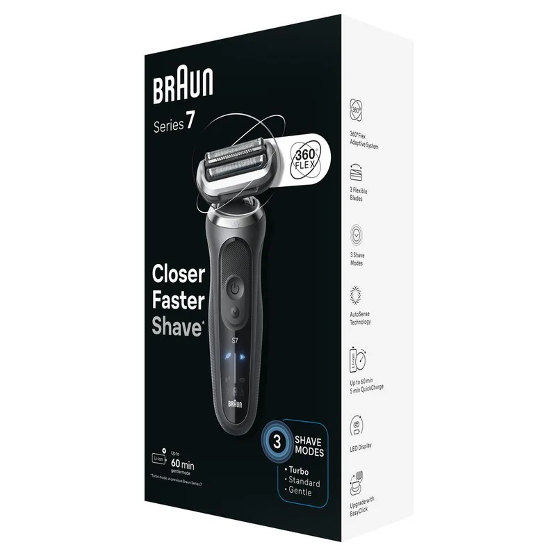 Braun Series 7 Electric Shaver for Men with Travel Case (Grey)