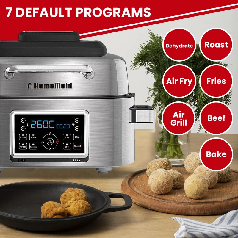 Homemaid Digital 6L Air Fryer and Grill Housing LED Display (Stainless Steel)