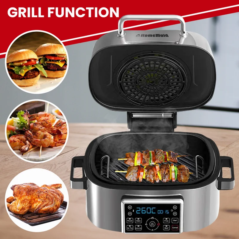 Homemaid Digital 6L Air Fryer and Grill Housing LED Display (Stainless Steel)