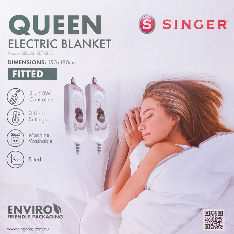 SINGER Electric Blanket with Skirt - Queen