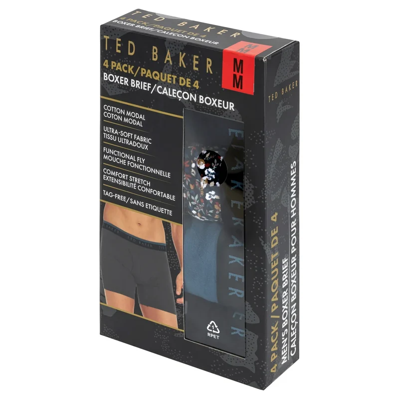 TED BAKER - Paquet de 4 Caleçon Boxeur pour Homme