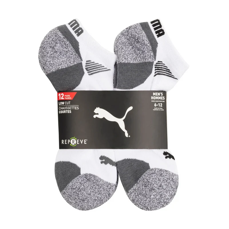 PUMA - Paquet de 12 Paires de Chaussettes Courtes pour Homme