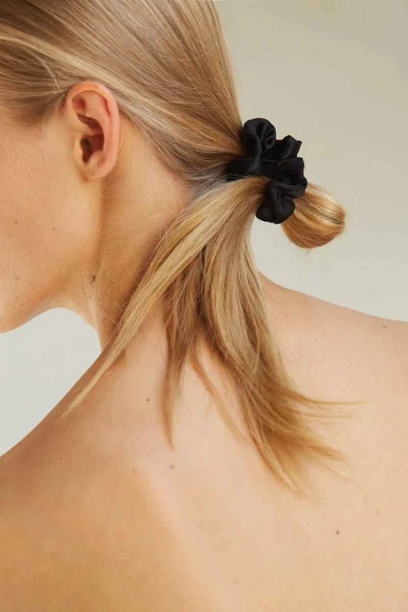Silk Scrunchie Midnight Black