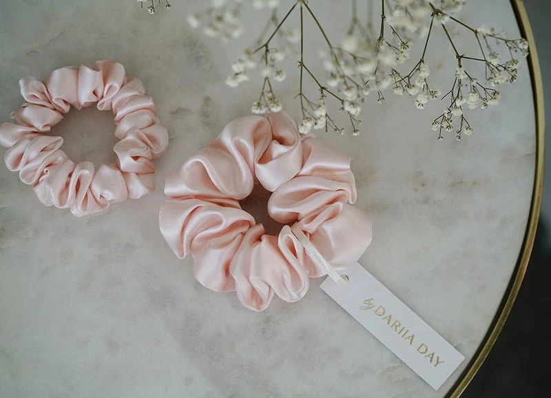 Silk Scrunchie Blush Pink