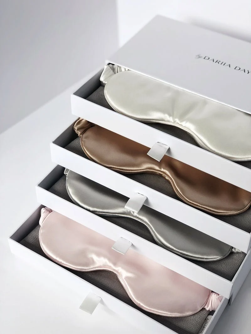 Silk Eye Mask French Beige