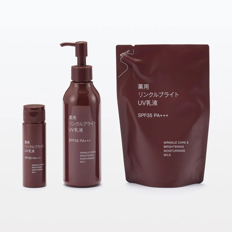 Muji Medicated Wrinkle Brightening UV Lotion Refill SPF35 PA+++ 180ml