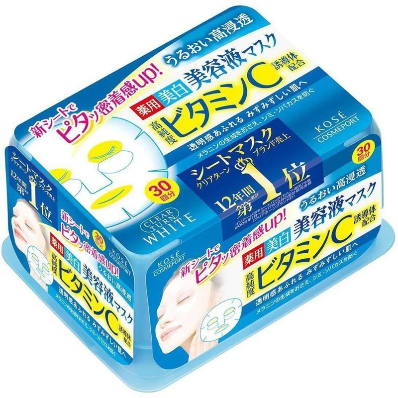 Kose Clear Turn Essence White Vitamin C Facial Mask - 30 Sheets