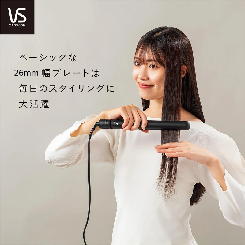 Vidal Sassoon Straight Hair Iron AC100-240V Negative Ion 4 Temperature Settings VSI-1027 KJ Black