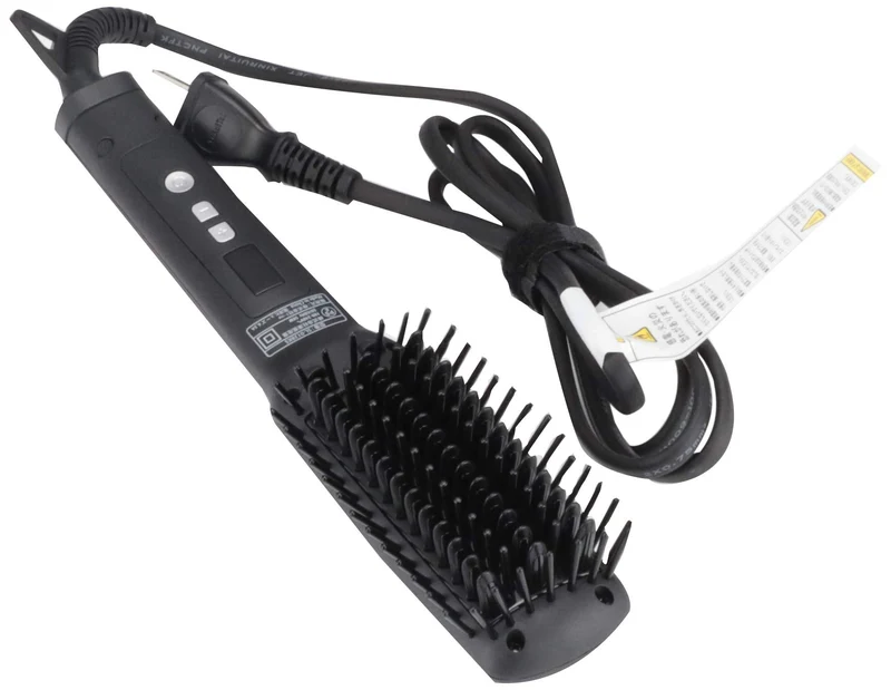 SALONIA Straight Heat Brush Slim Ceramic Coating Max 210C SL-012BKS Black 50W AC100-240V