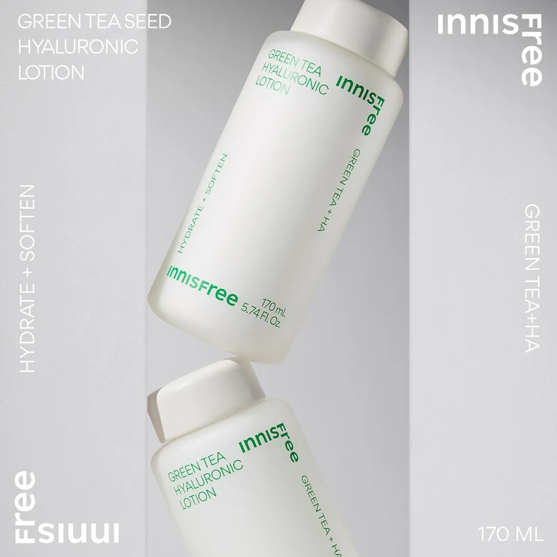 Innisfree Green Tea Hyaluronic Lotion 170ml Moisturizing for Oily Dry Skin