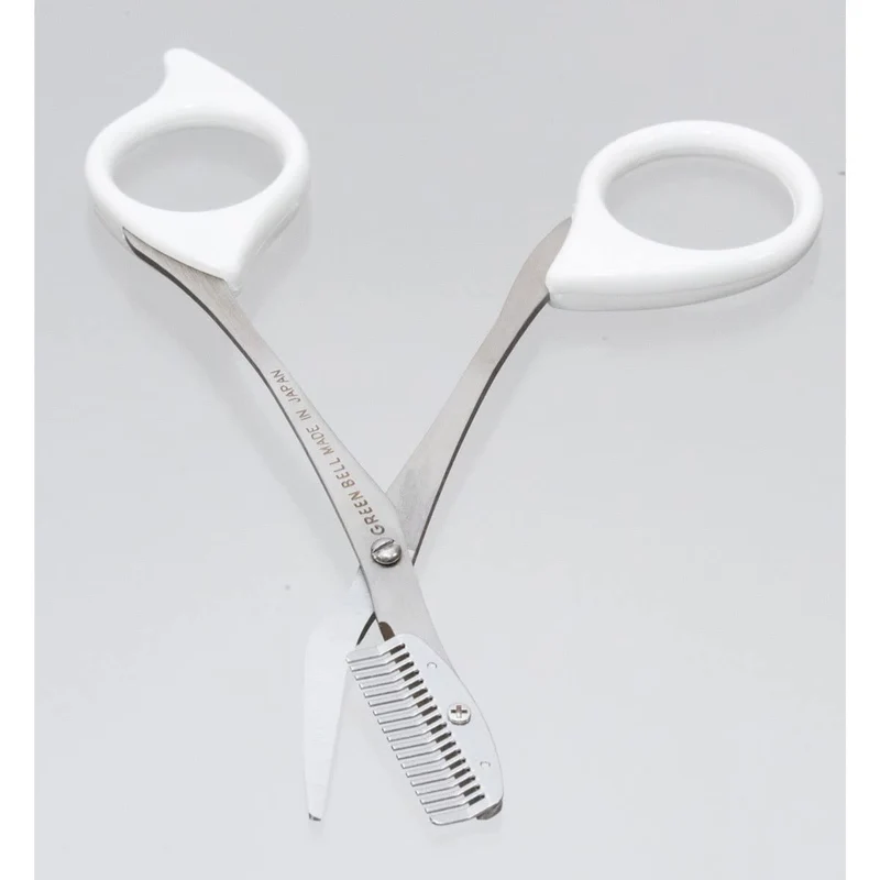 Green Bell Stainless Steel Eyebrow Scissors With Comb Mi-247 White