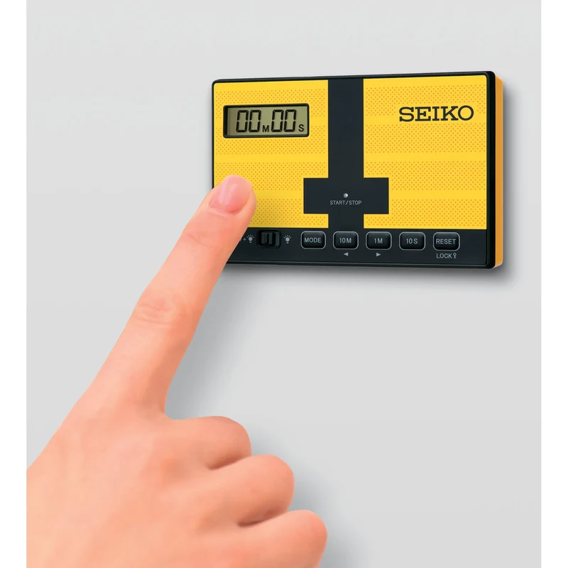 Seiko Digital Mini Timer/Clock with Touch Plate for Swimming - Yellow MT801Y