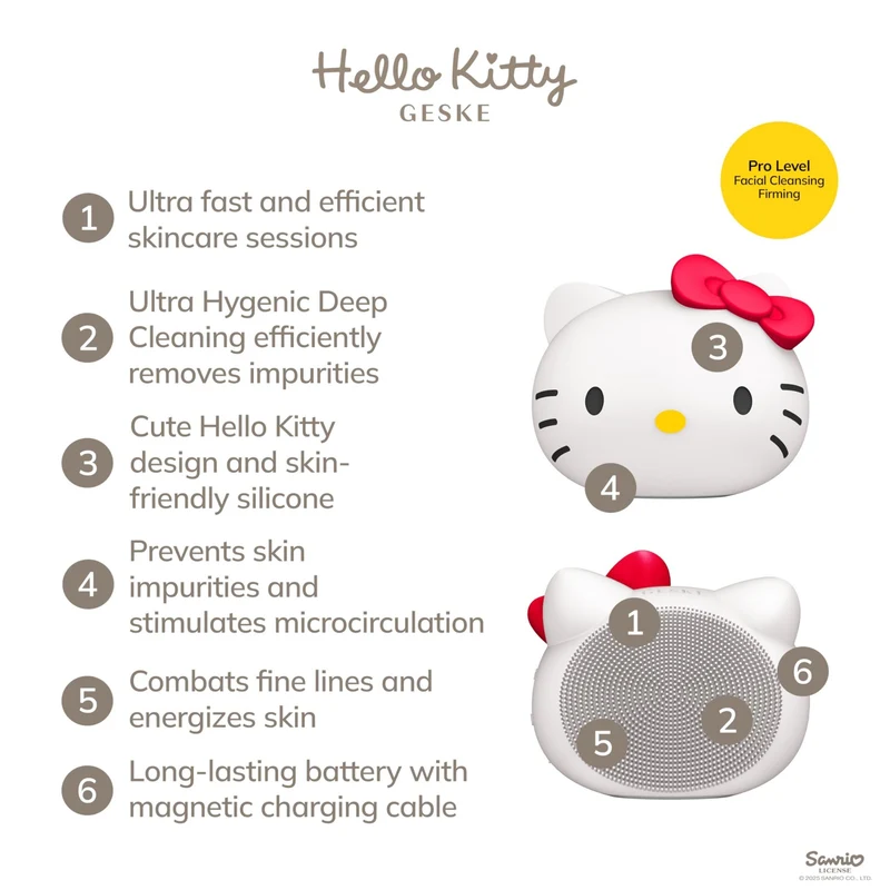 GESKE Hello Kitty 4-in-1 Sonic Facial Brush