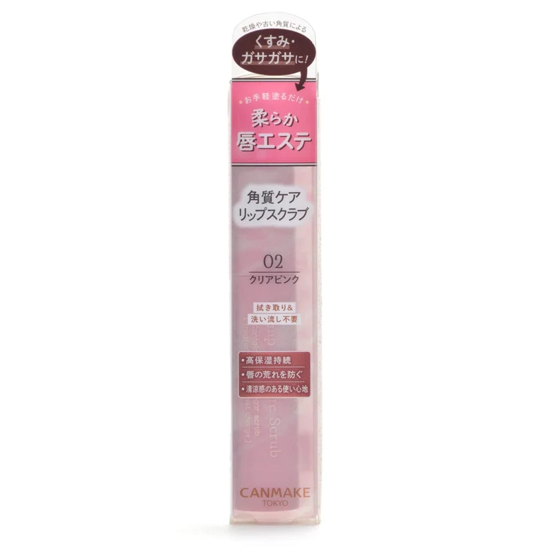 Canmake Plump Lip Care Scrub 02 — Clear Pink; Hydrating Sugar Scrub Rosy Tint No-Rinse