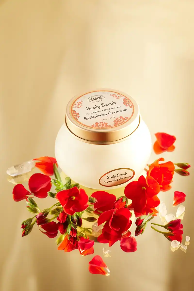 Sabon 300G Geranium Head Scrub for Replenishing and Revitalizing Hair