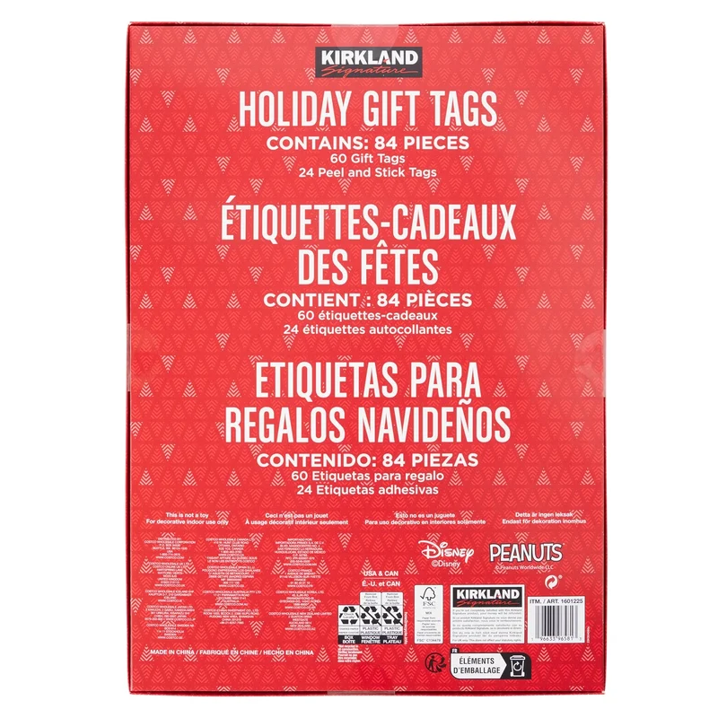 KIRKLAND SIGNATURE - Ensemble de 84 Étiquettes-Cadeaux des Fêtes