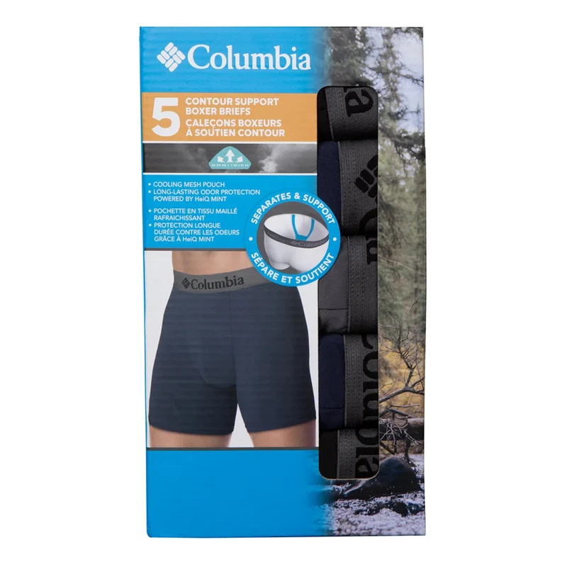 COLUMBIA - Paquet de 5 Caleçons Boxeurs à Soutien Contour