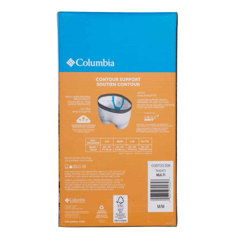 COLUMBIA - Paquet de 5 Caleçons Boxeurs à Soutien Contour