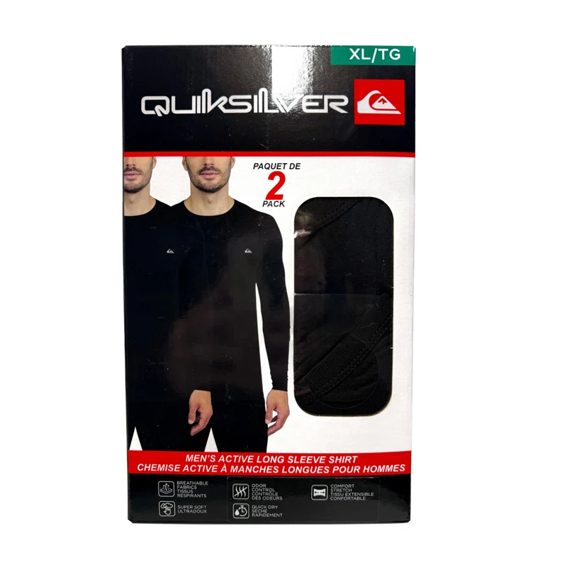 QUIKSILVER - Paquet de 2 Chandails Actifs à Manches Longues pour Homme