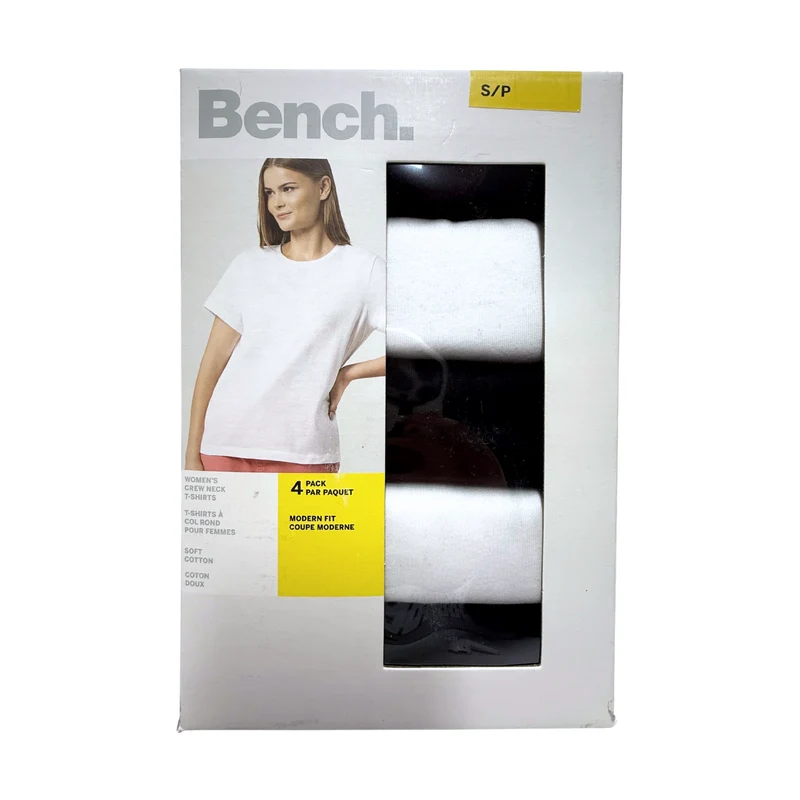 BENCH - Paquet de 4 T-Shirts à Col Rond pour Femme