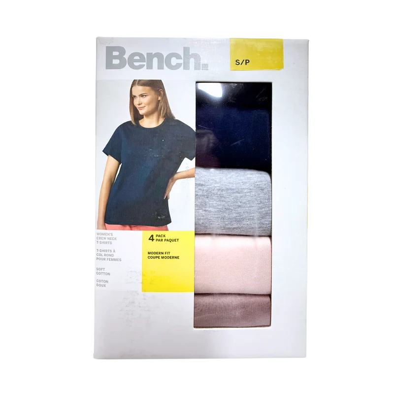 BENCH - Paquet de 4 T-Shirts à Col Rond pour Femme